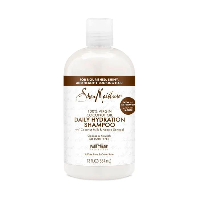 Shea Moisture 100% Virgin Coconut Oil Daily Hydration Shampoo, Sulphate-Free Moisturizing Cleanser, 384ml