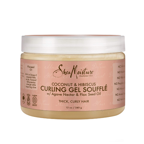 Shea Moisture Coconut & Hibiscus Curling Gel Souffle, Define, Hydrate and Control Frizz Naturally, 340g
