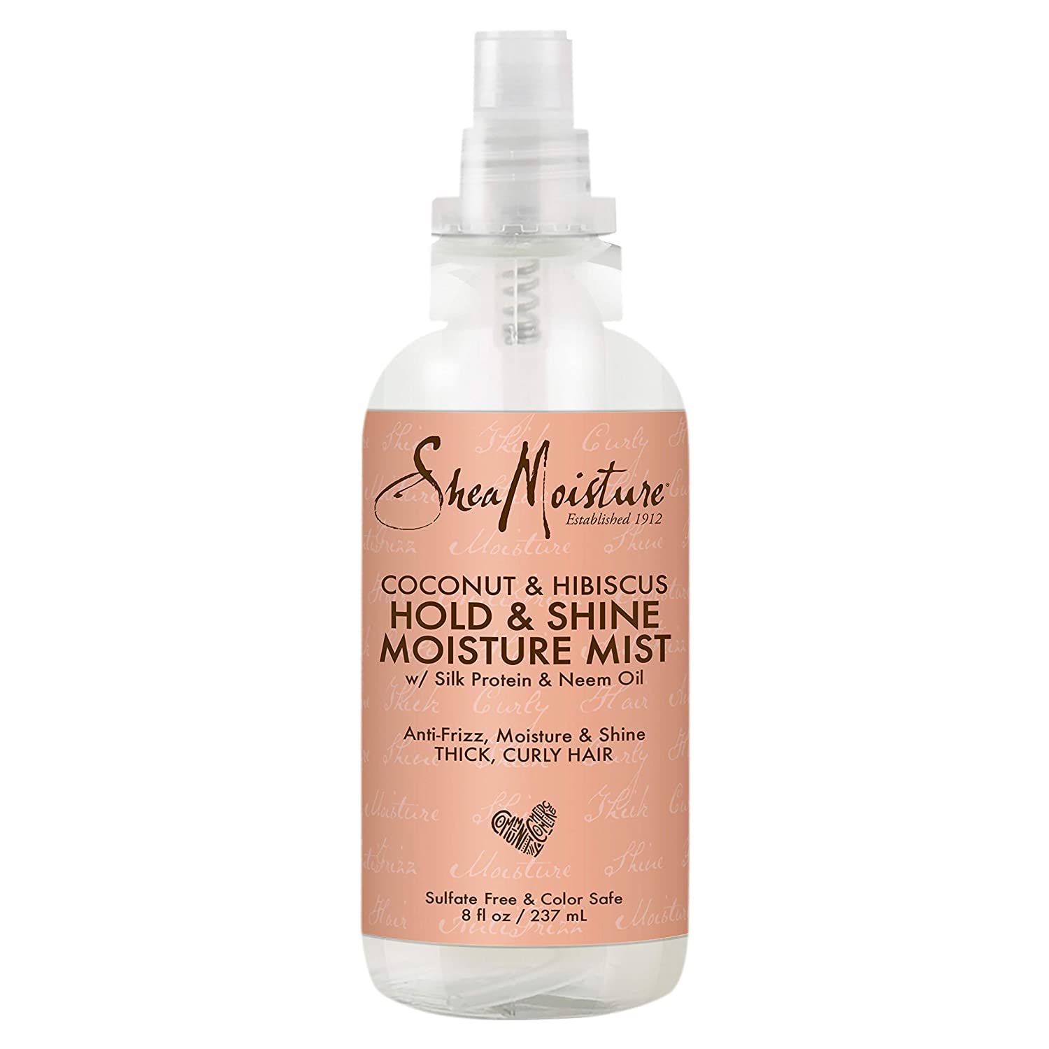 Shea Moisture Coconut & Hibiscus Hold & Shine Mist, Frizz Control and Hydrating Curl Spray, 237ml