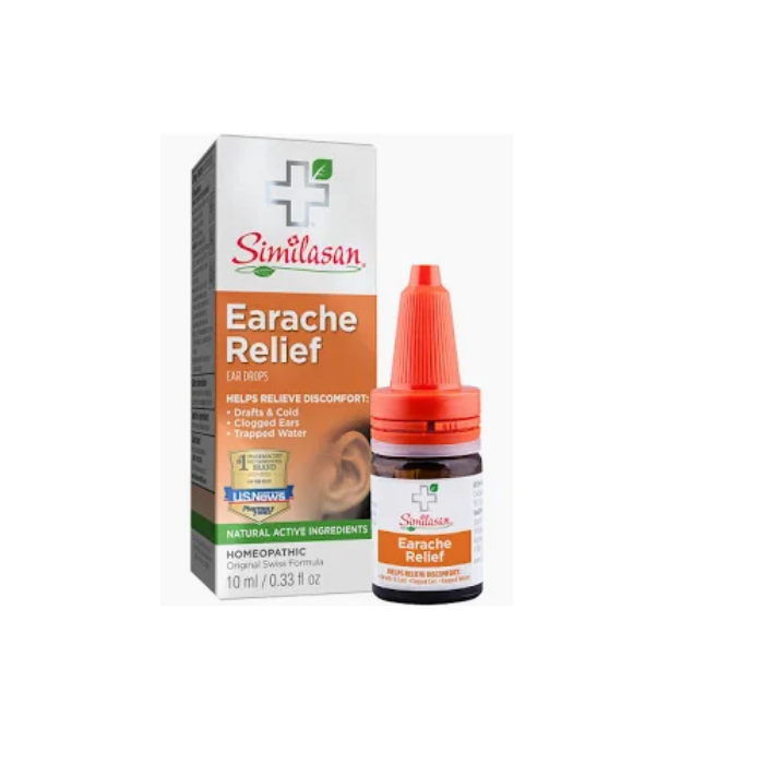 Similasan Earache Relief Drops, Natural Soothing Ear Pain Relief, Gentle and Chemical-Free Formula, 10ml