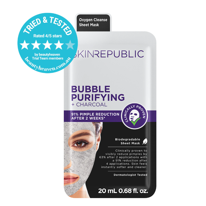 Skin Republic Bubble Purifying+Charcoal Face Mask Sheet 20ml
