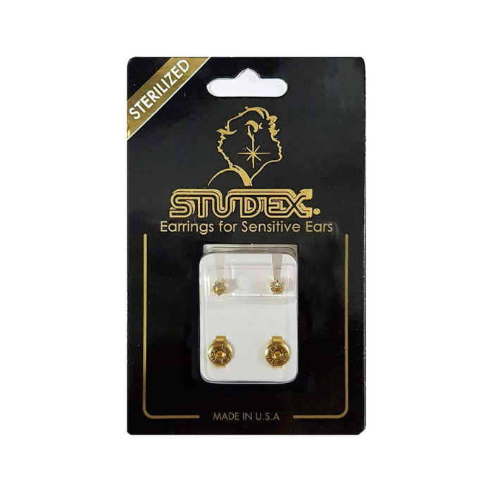 Studex Gold Plated Maxi Birthstone April Crystal L204Y