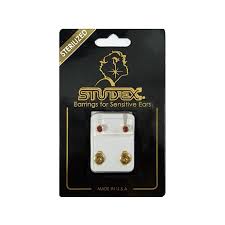 Studex Gold Plated Regular Birthstone OCT Rose Card R210Y