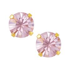 Studex Sensitive Gold Plated Tiffany 6MM Cubic Zirconia Pink S6150