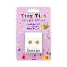 Studex Tiny Tips 3mm Gold-Plated Cubic Zirconia Bezel Earrings, Hypoallergenic for Sensitive Ears