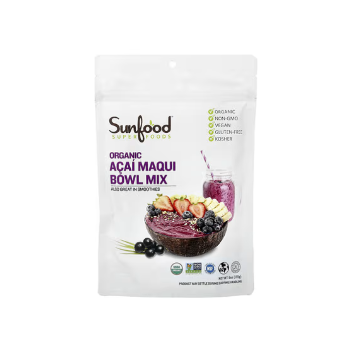 Sunfood Superfoods Acai Maqui Bowl Mix Organic 6 Oz