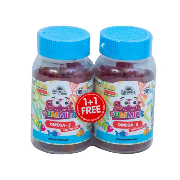 Sunshine Nutrition Cool Gummies Omega3 with DHA/EPA 60's X2 Value Pack