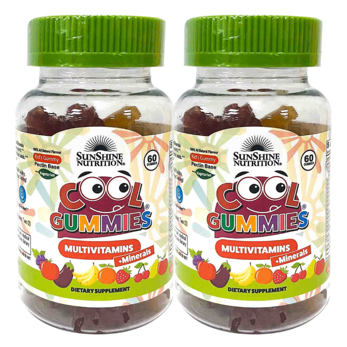 Sunshine Nutrition Cool Gummies Vegan Multivitamin 60'sX2 Value Pack