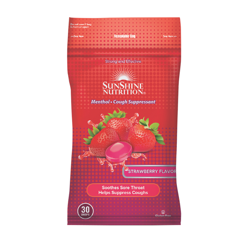 Sunshine Nutrition Menthol Lozenges Strawberry 30's