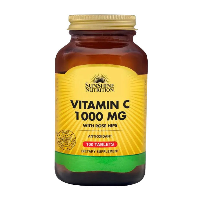 Sunshine Nutrition Vitamin C 1000mg With Rosehips 100 Tablets