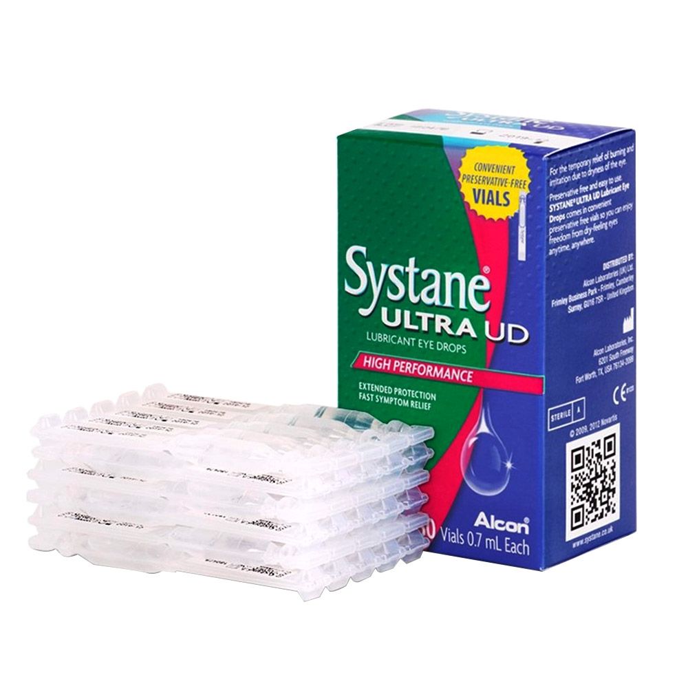 Systane Ultra U.D. Lubricant Eye Drops, Preservative-Free Vials - Fast Dry Eye Relief & Long-Lasting Hydration – 30x0.7ml