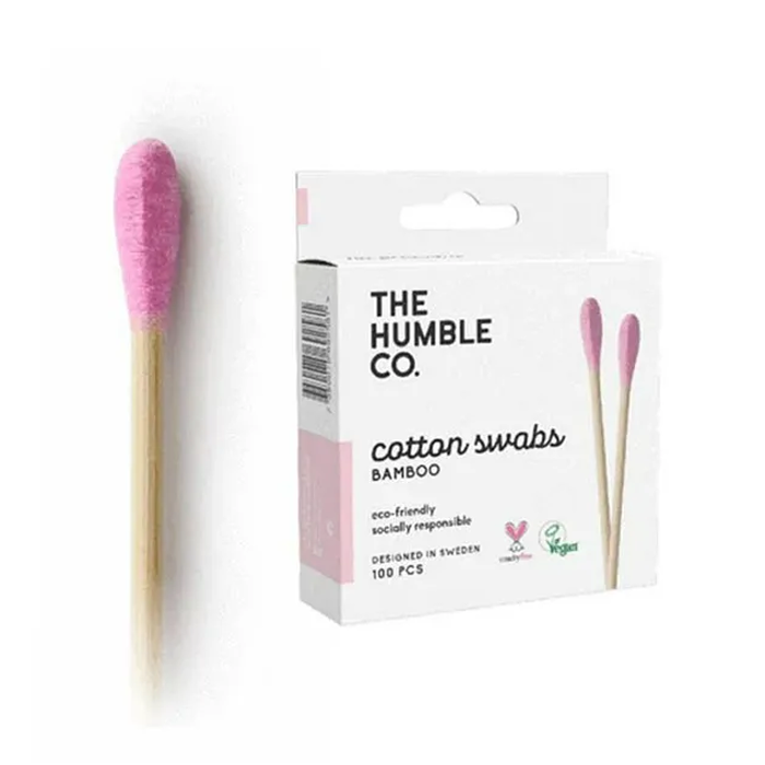 The Humble Co. Natural Cotton Swabs Bamboo Purple 100 Pieces
