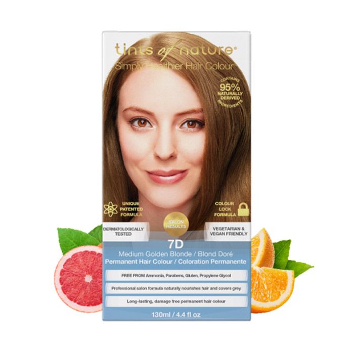 صبغة الشعر الدائمة من Tints of Nature اللون الأشقر الذهبي المتوسط 7D