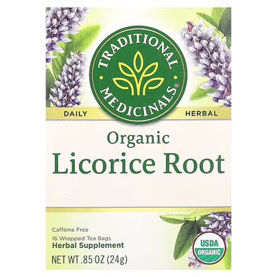 Traditional Medicinals Licorice Root Fair Wild 16 Tea Bags