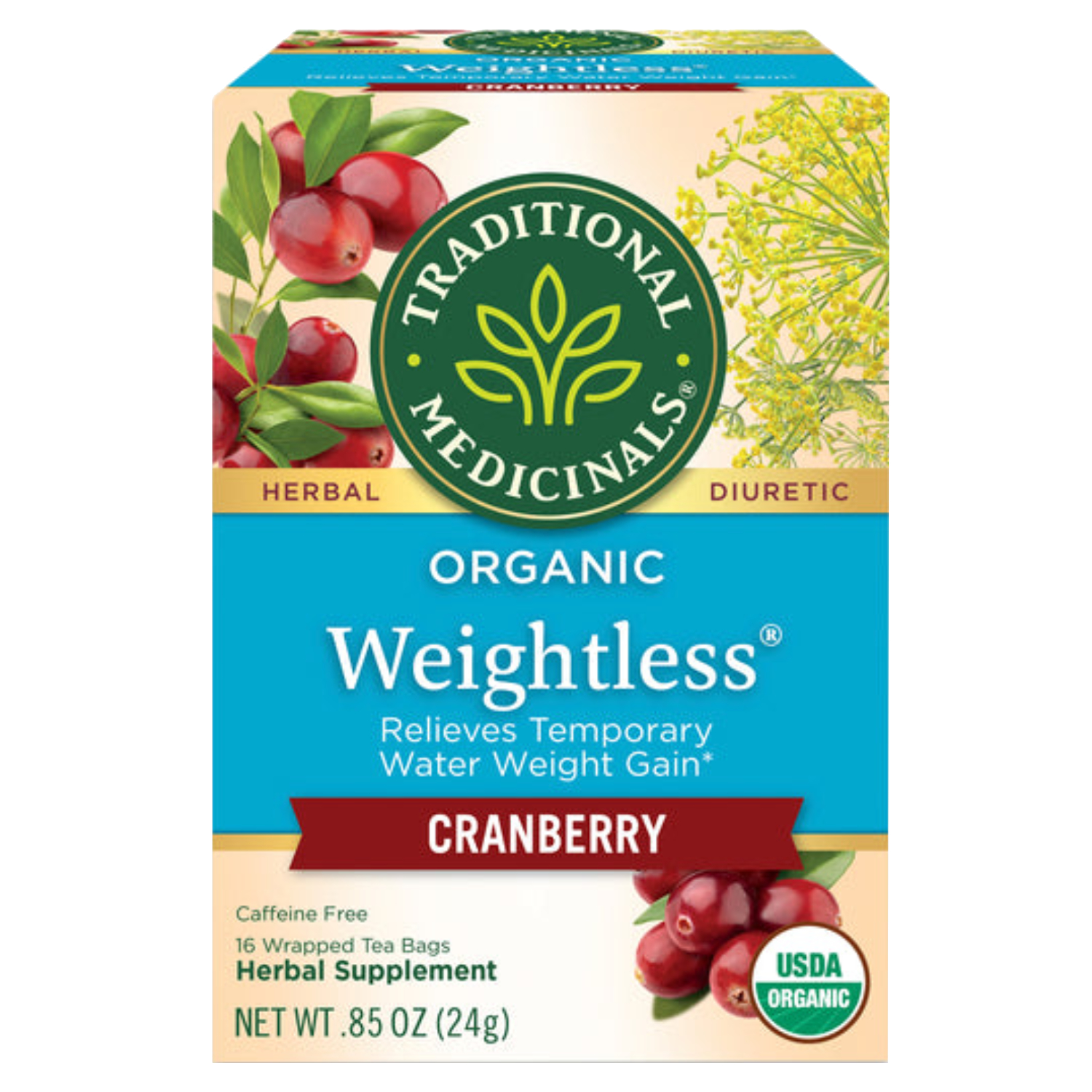 Traditional Medicinals Weightless Cranberry 16 Tea Bags