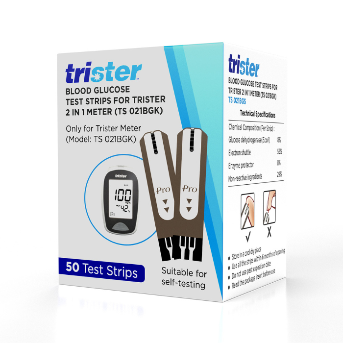 شرائط قياس السكر بالدم 2 في 1 من تريستر 50 شريط