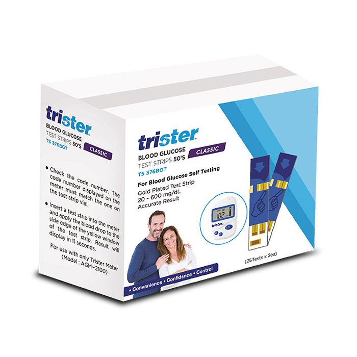 Trister Blood Glucose Test Strips 50's TS-376BGT
