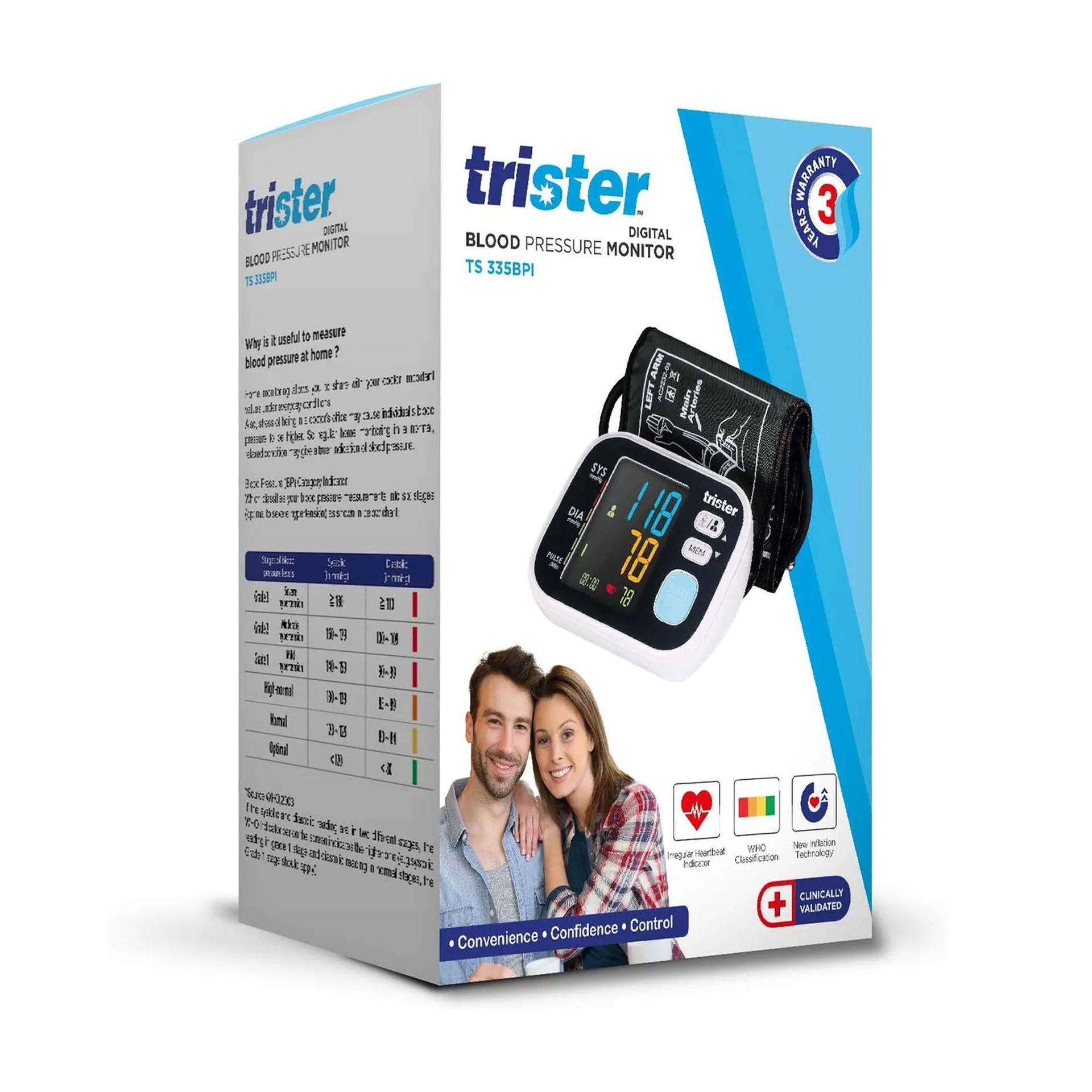 Trister Digital Upper Arm Blood Pressure Monitor TS 335BPI