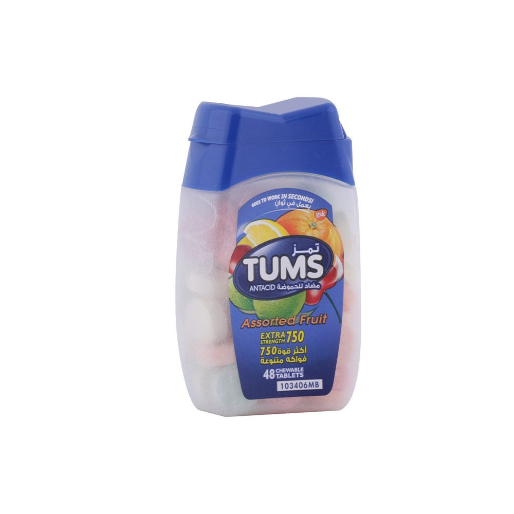 Tums Extra Strength Assorted Fruit 750mg 48's