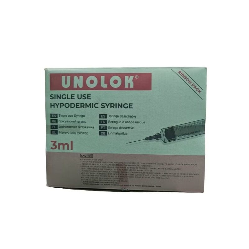 Unolok Single Use Hypodermic Disposable Syringe 3ml - Box Of 100 pcs