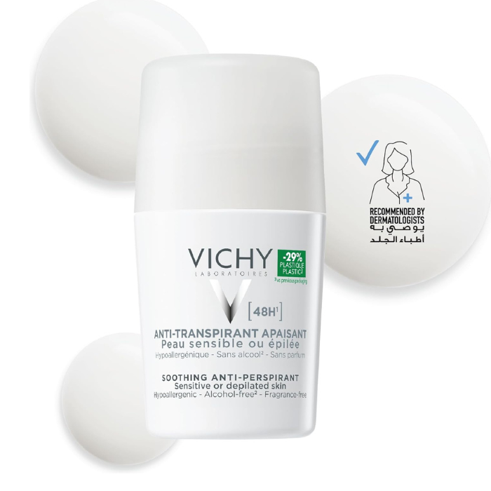 مزيل العرق رول أون أبيض 50 مل من فيشي