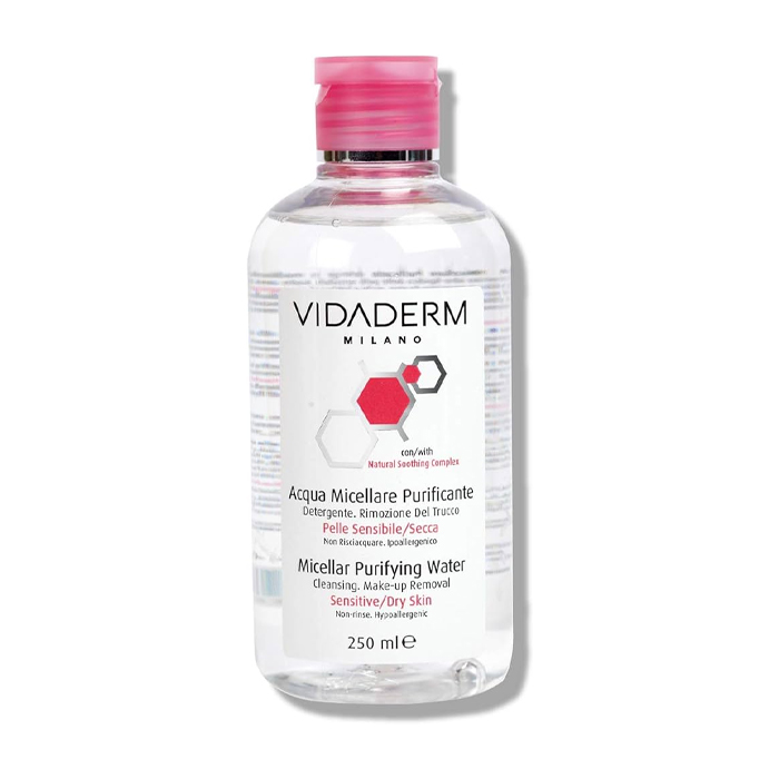 Vidaderm Micellar Purifying Water– Gentle Cleanser & Makeup Remover for Sensitive & Dry Skin, 500ml