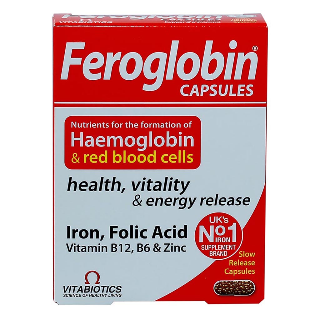 Vitabiotics Feroglobin B12 Iron Capsules, Advanced Blood Health and Energy Support, 30’s