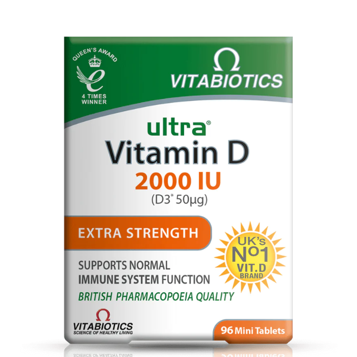 Vitabiotics Ultra Vitamin D3 2000IU Extra Strength Tab 96s