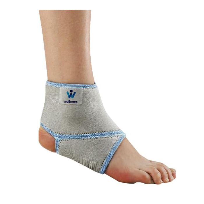 Wellcare Ankle Brace Medium – Adjustable Support for Sprains, Sports Injuries, Swelling & Pain Relief, Breathable Fit