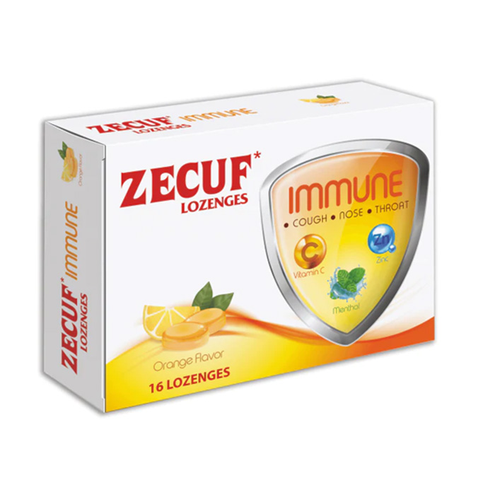 Zecuf Lozenges Orange (Vitamin C + Zinc + Menthol) Immune 16's